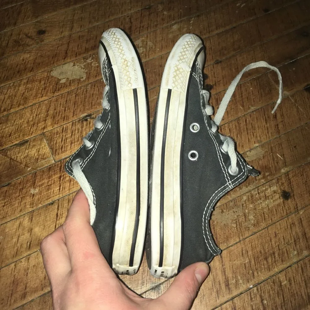 Converse black size 1 low top boat shoes